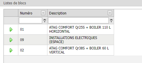 Cliquez sur la liste de blocs que vous souhaitez
importer