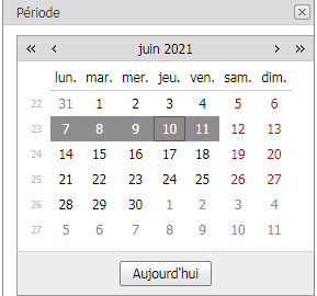 Vous pouvez le fermer immédiatement si le calendrier est sur la
période en
cours.