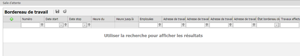 Les employés sélectionnés dans « Paramètres du tableau des horaires »
sont affichés dans l'horaire par
défaut.